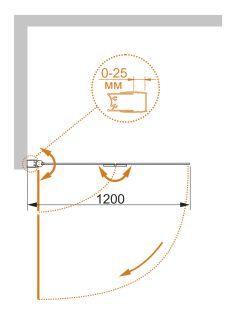 Шторка на ванну Cezares ECO-O-V-21-120/140-C-Cr
